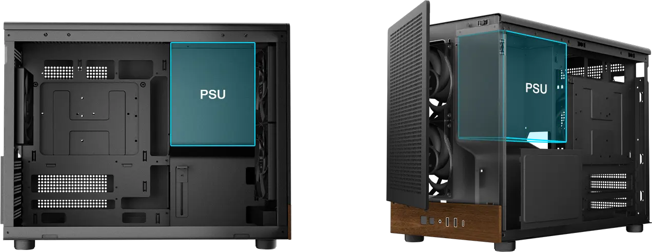 GAMDIAS ATHENA M4M SERIES Micro-Tower Case (Wood) overview 2