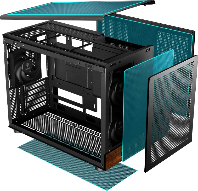 GAMDIAS ATHENA M4M SERIES Micro-Tower Case (Wood) overview 9