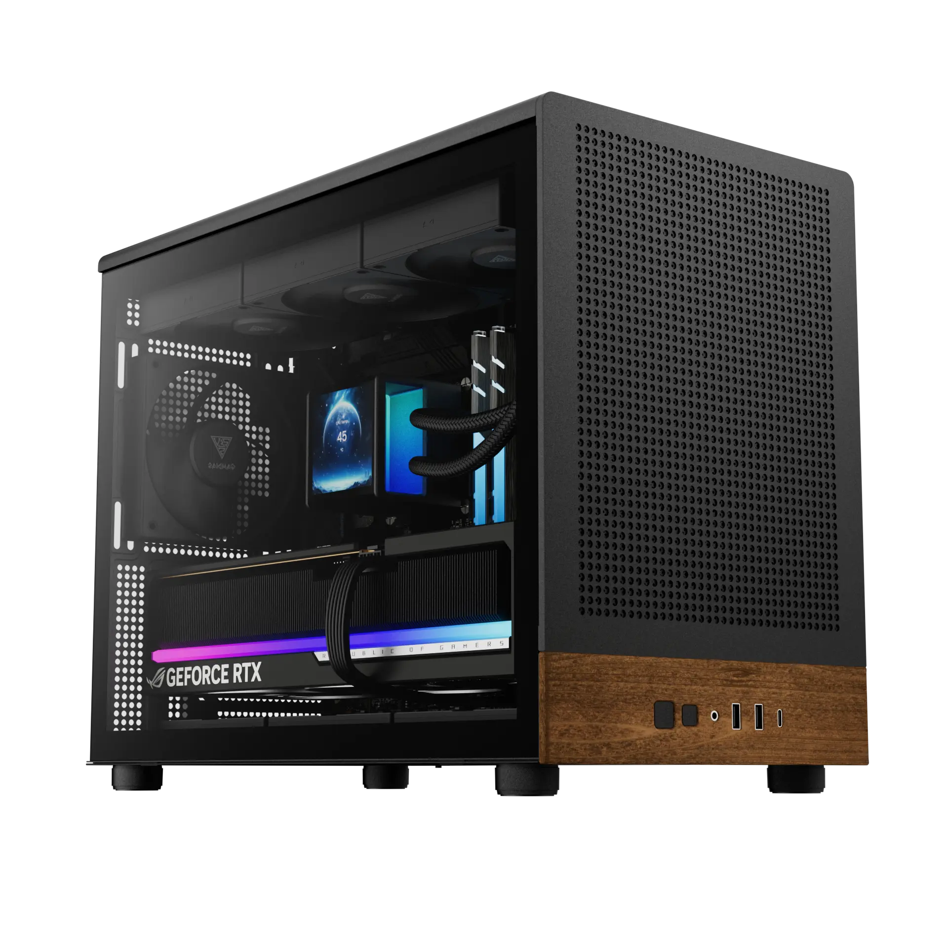 GAMDIAS ATHENA M4M SERIES Micro-Tower Case (Wood)