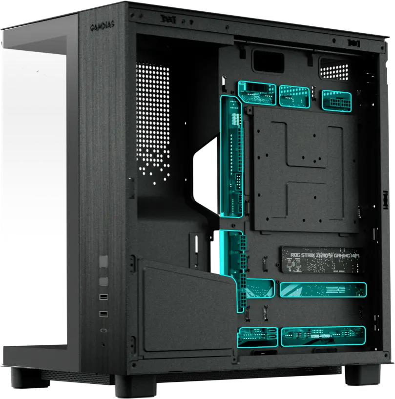 GAMDIAS ATLAS M4 Mid-Tower Case (Black) overview 2