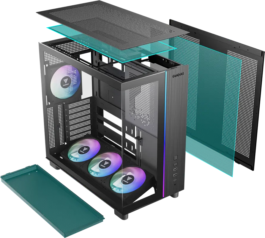 GAMDIAS ATLAS M4 Mid-Tower Case (Black) overview 8