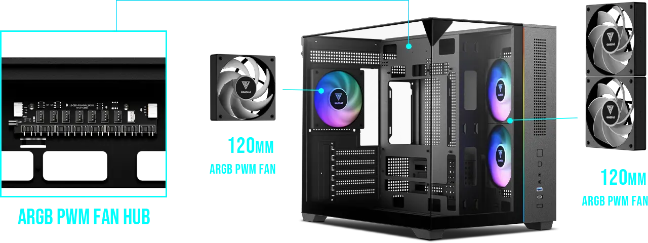 Gamdias ATLAS M3M M-Atx Micro Tower Case (Black) overview 2