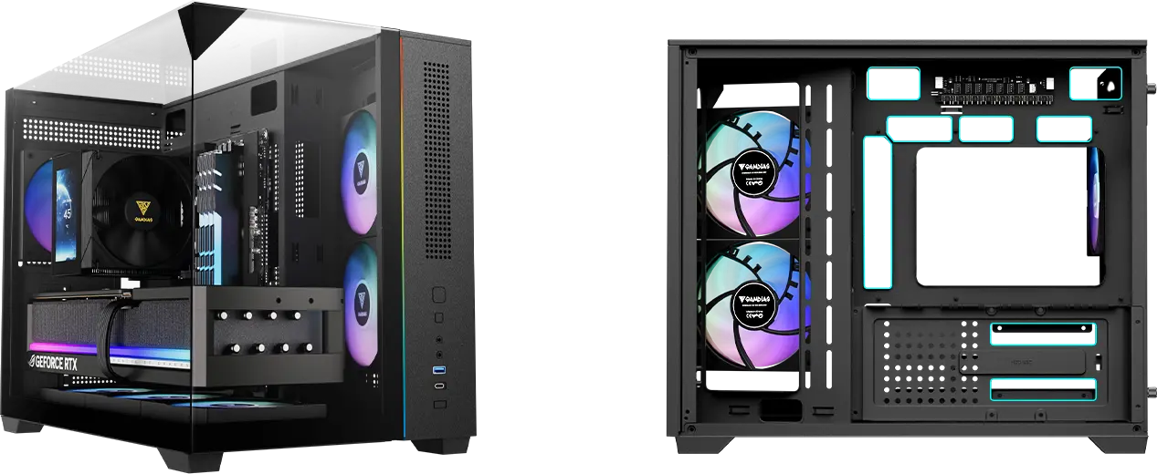 Gamdias ATLAS M3M M-Atx Micro Tower Case (Black) overview 4