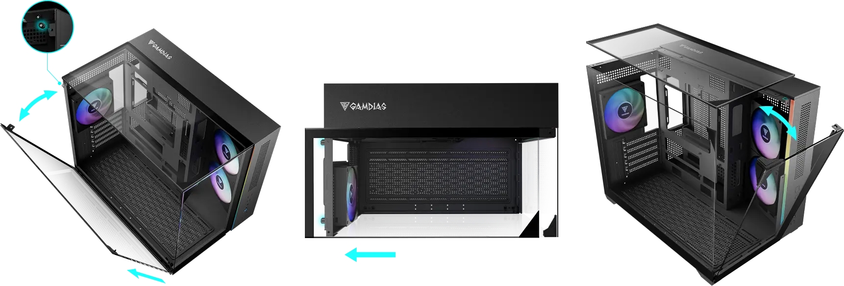 Gamdias ATLAS M3M M-Atx Micro Tower Case (Black) overview 5