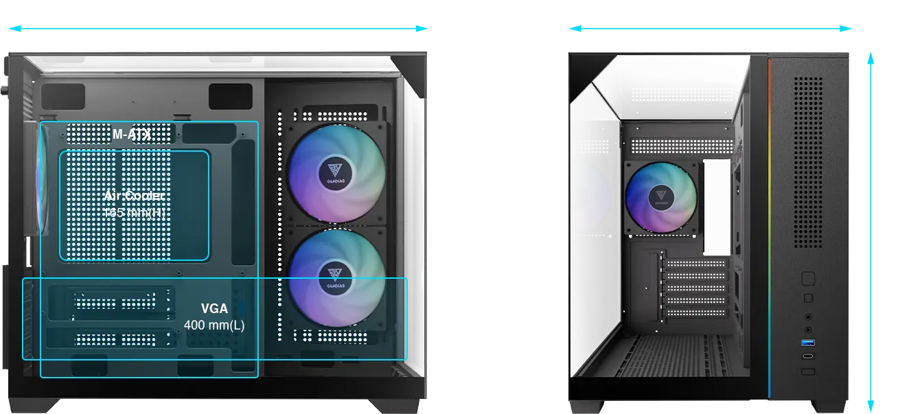 Gamdias ATLAS M3M M-Atx Micro Tower Case (Black) overview 7