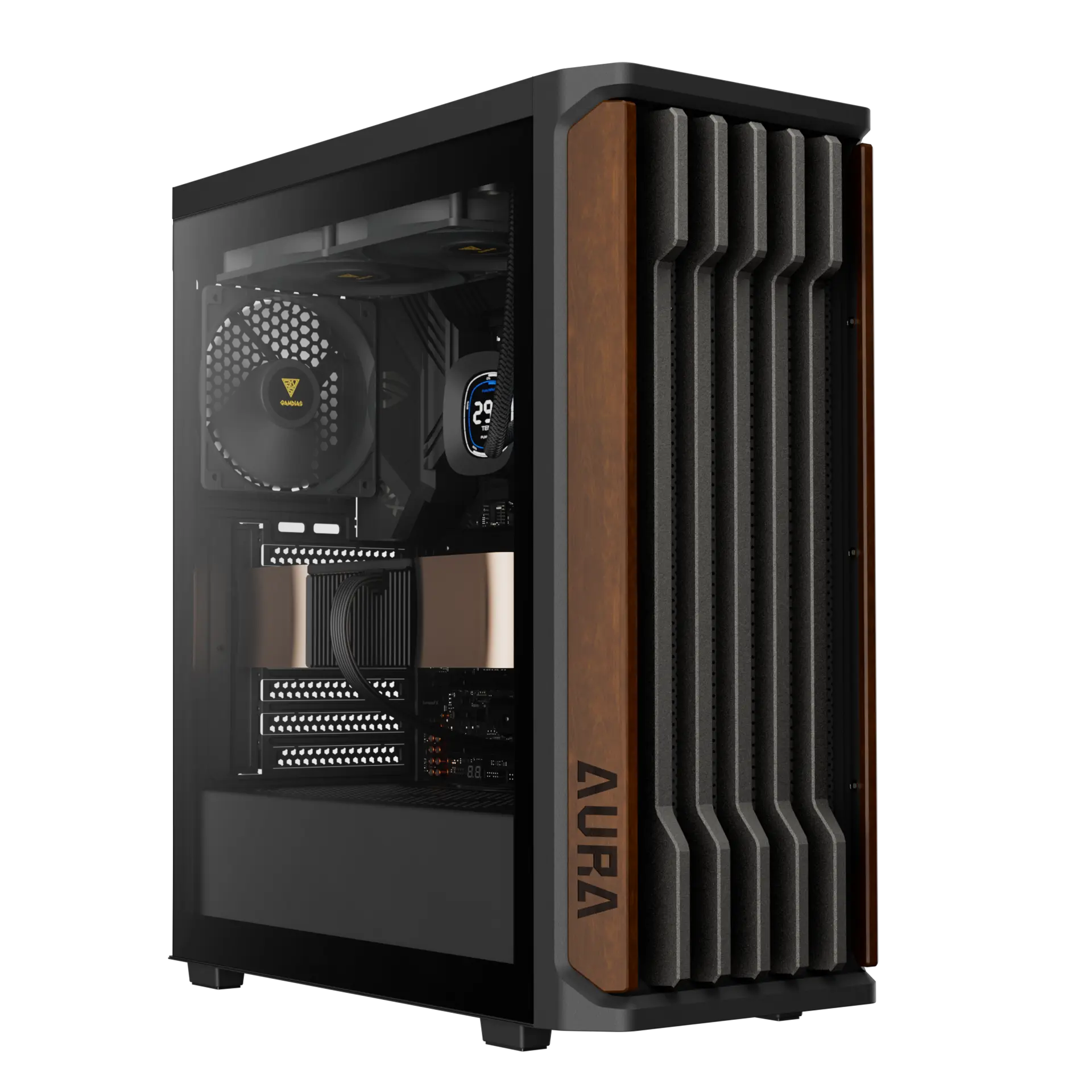 Gamdias AURA GC11 WOOD MESH Mid-Tower Case (Wood)