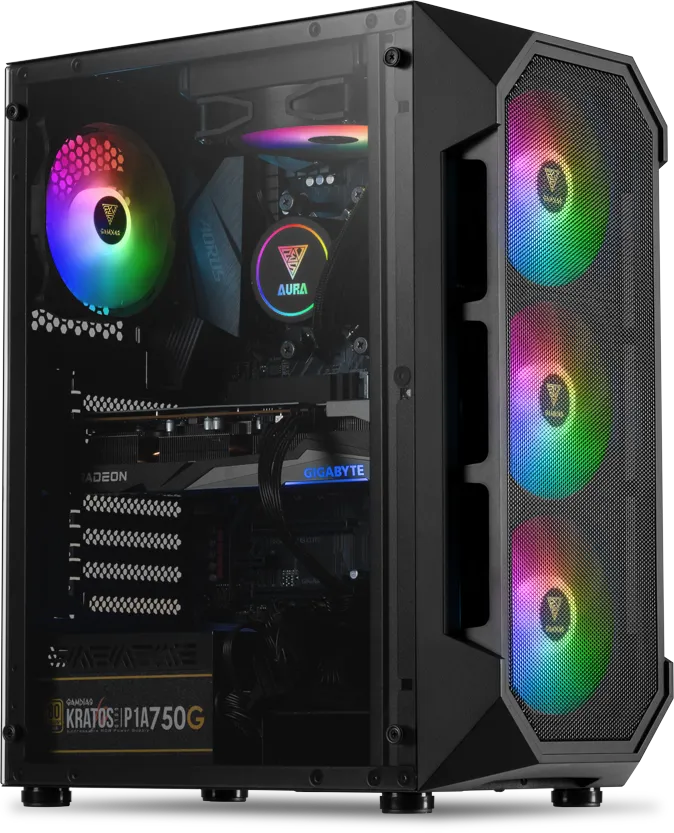 Gamdias Aura GC1 Elite ARGB (ATX) Mid Tower Cabinet (Black) overview 1