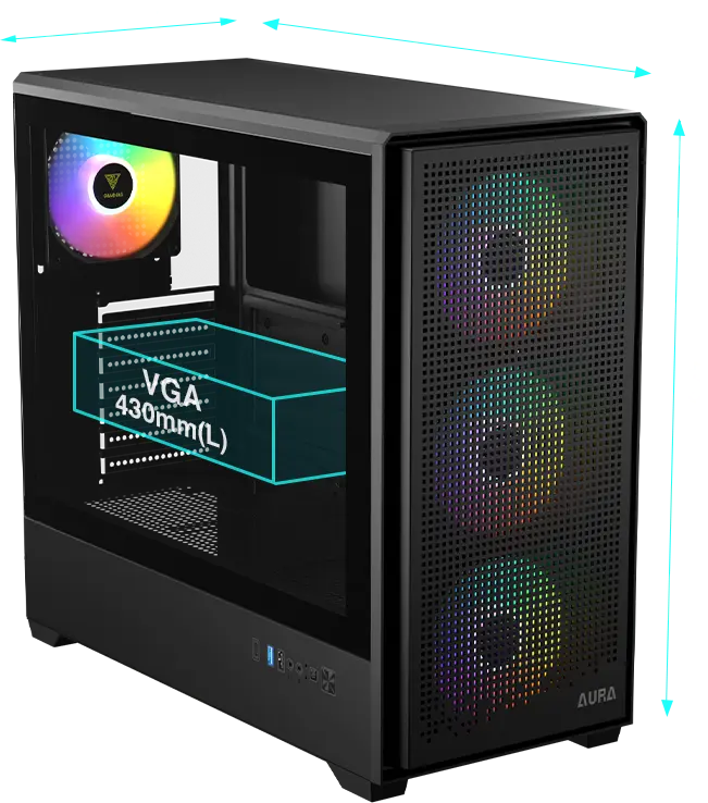 Gamdias Aura GC105 Perforated ATX ARGB Mid-Tower Cabinet overview 2