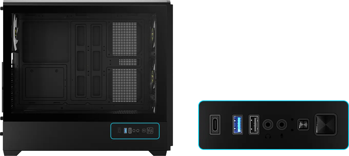 Gamdias Aura GC105 Perforated ATX ARGB Mid-Tower Cabinet overview 4