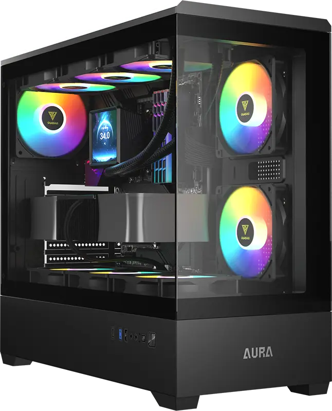 Gamdias Aura GC106 Panoramic ATX ARGB Mid-Tower Cabinet overview 1