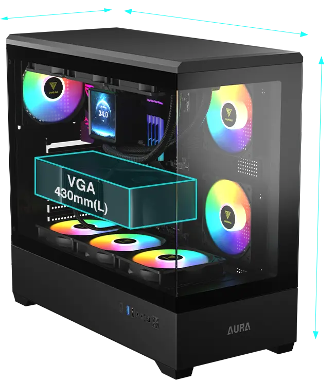 Gamdias Aura GC106 Panoramic ATX ARGB Mid-Tower Cabinet overview 2