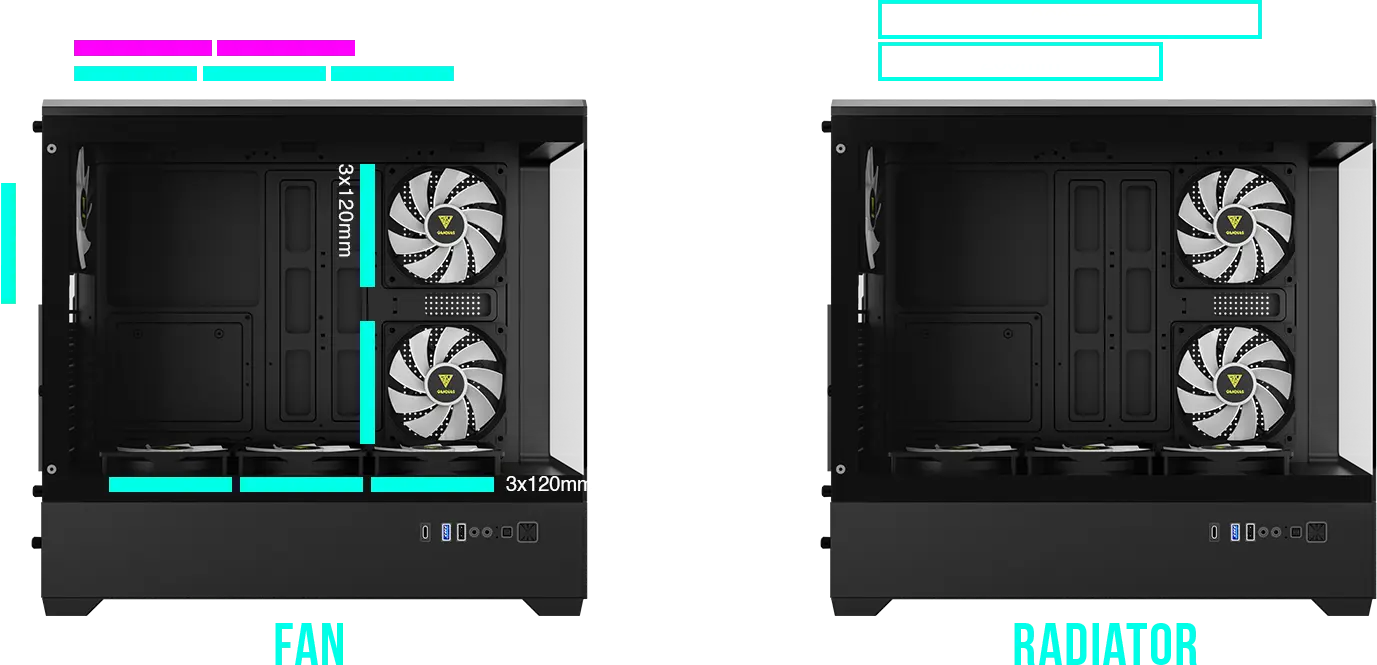Gamdias Aura GC106 Panoramic ATX ARGB Mid-Tower Cabinet overview 3