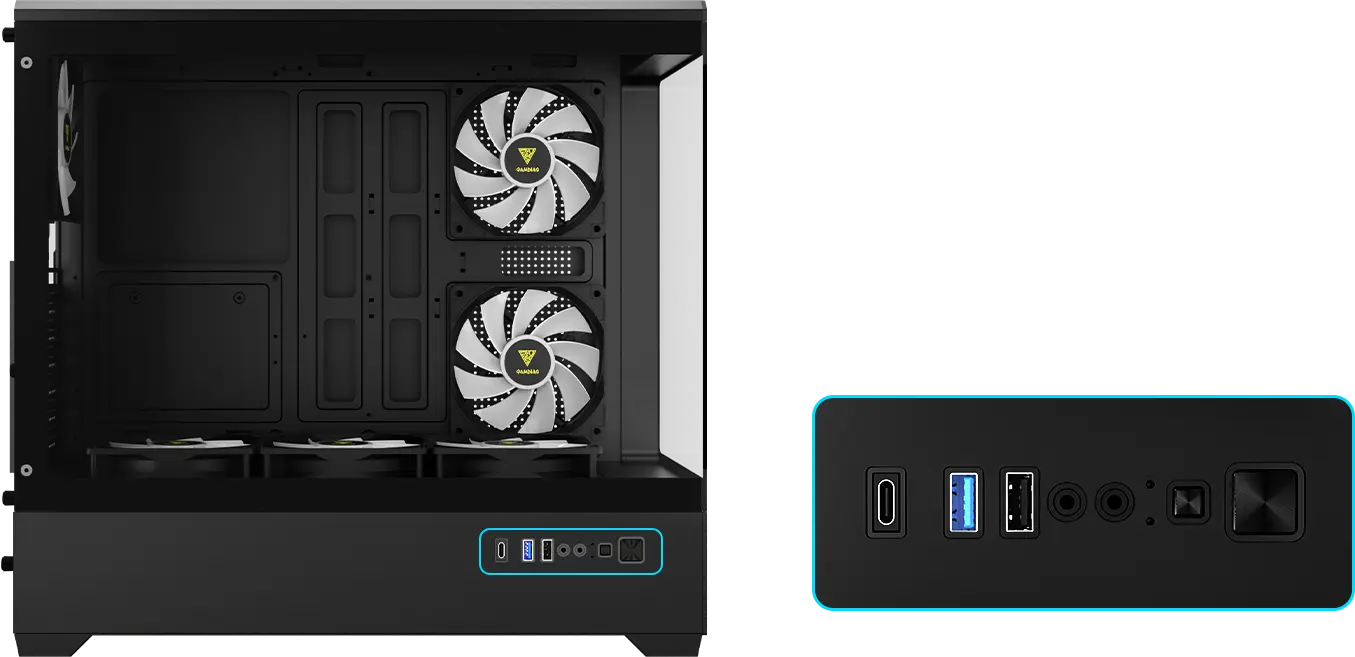 Gamdias Aura GC106 Panoramic ATX ARGB Mid-Tower Cabinet overview 4