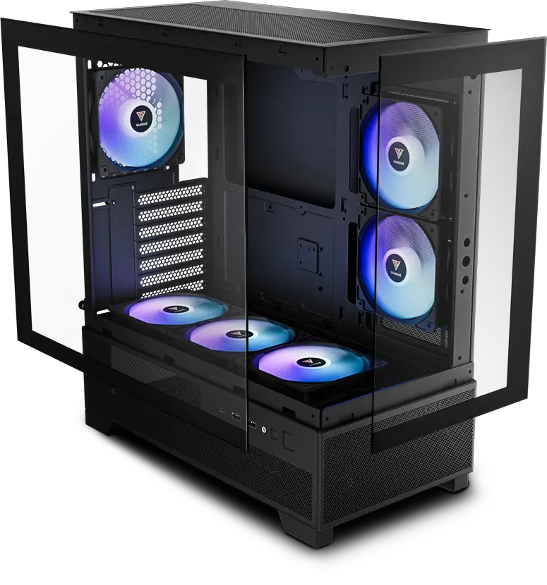 Gamdias Aura GC12 Argb - Panoramic Argb MID-Tower Cabinet overview 2