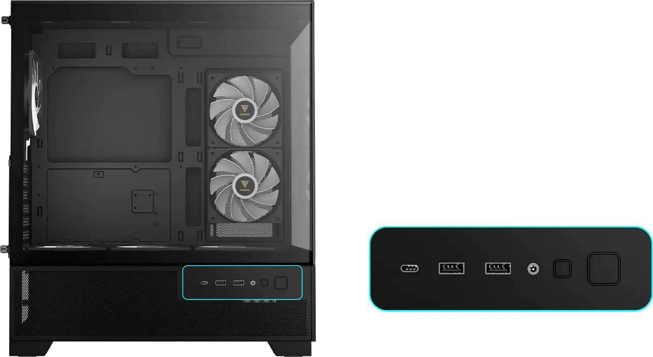 Gamdias Aura GC12 Argb - Panoramic Argb MID-Tower Cabinet overview 5