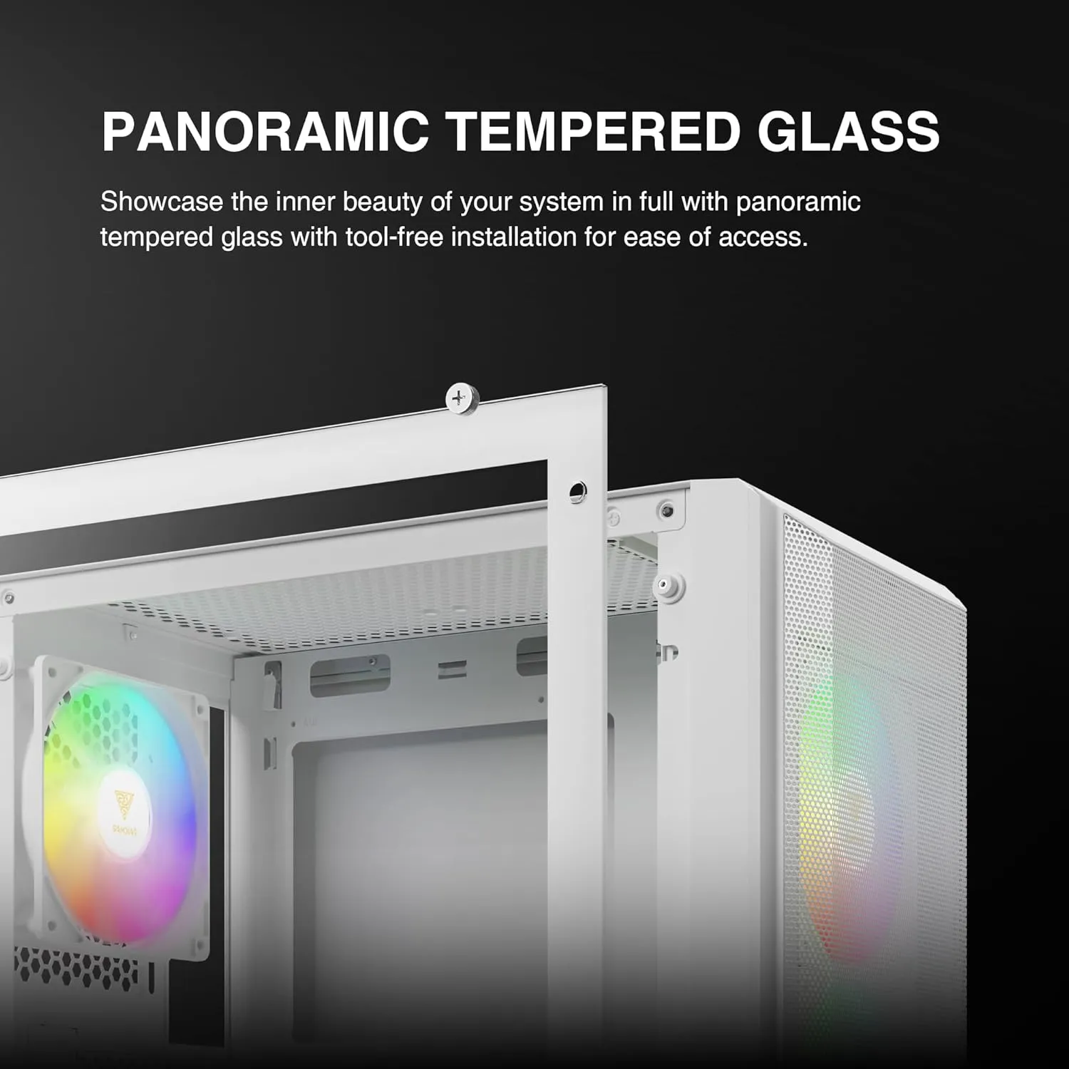 Gamdias Aura GC6 WH ARGB (ATX) Mid Tower Cabinet (White) overview 3