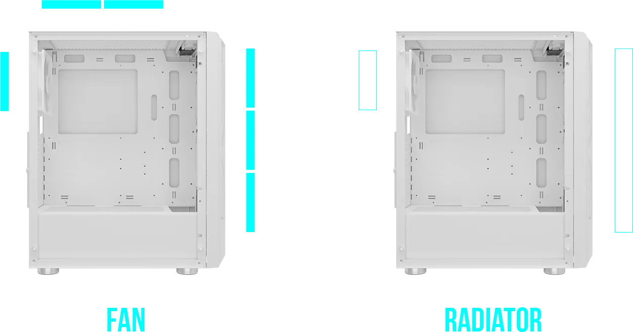 Gamdias Aura GC6 WH ARGB (ATX) Mid Tower Cabinet (White) overview 5