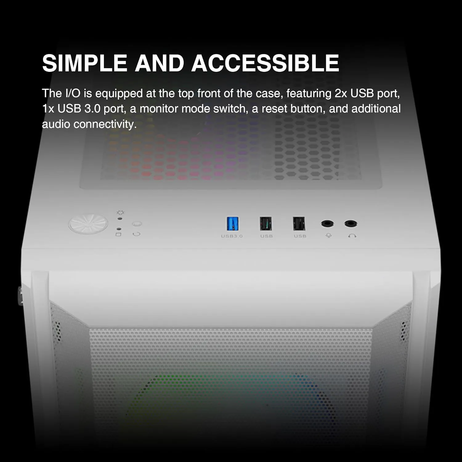 Gamdias Aura GC6 WH ARGB (ATX) Mid Tower Cabinet (White) overview 7