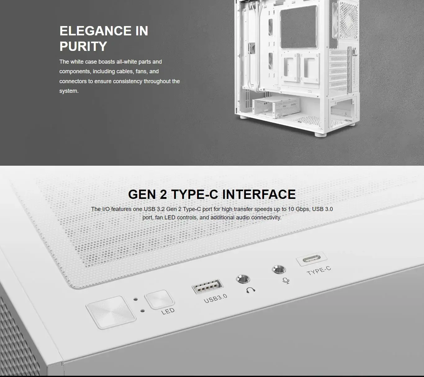 Gamdias Talos E3 Mesh Elite ARGB (E-ATX) Mid Tower Cabinet (White) overview 4