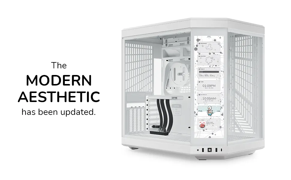 Hyte Y70 touch infinite (E-ATX) Mid Tower Cabinet (Snow White) overview 1