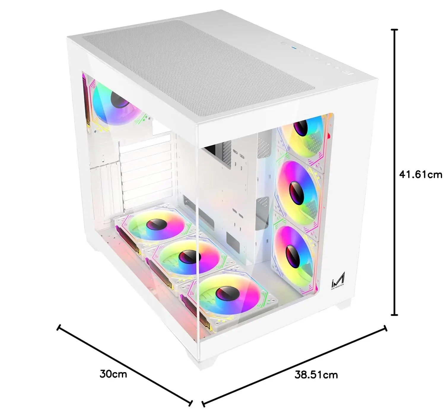 ICEMASTER Dynamite XL PRO White E-ATX Gaming Cabinet