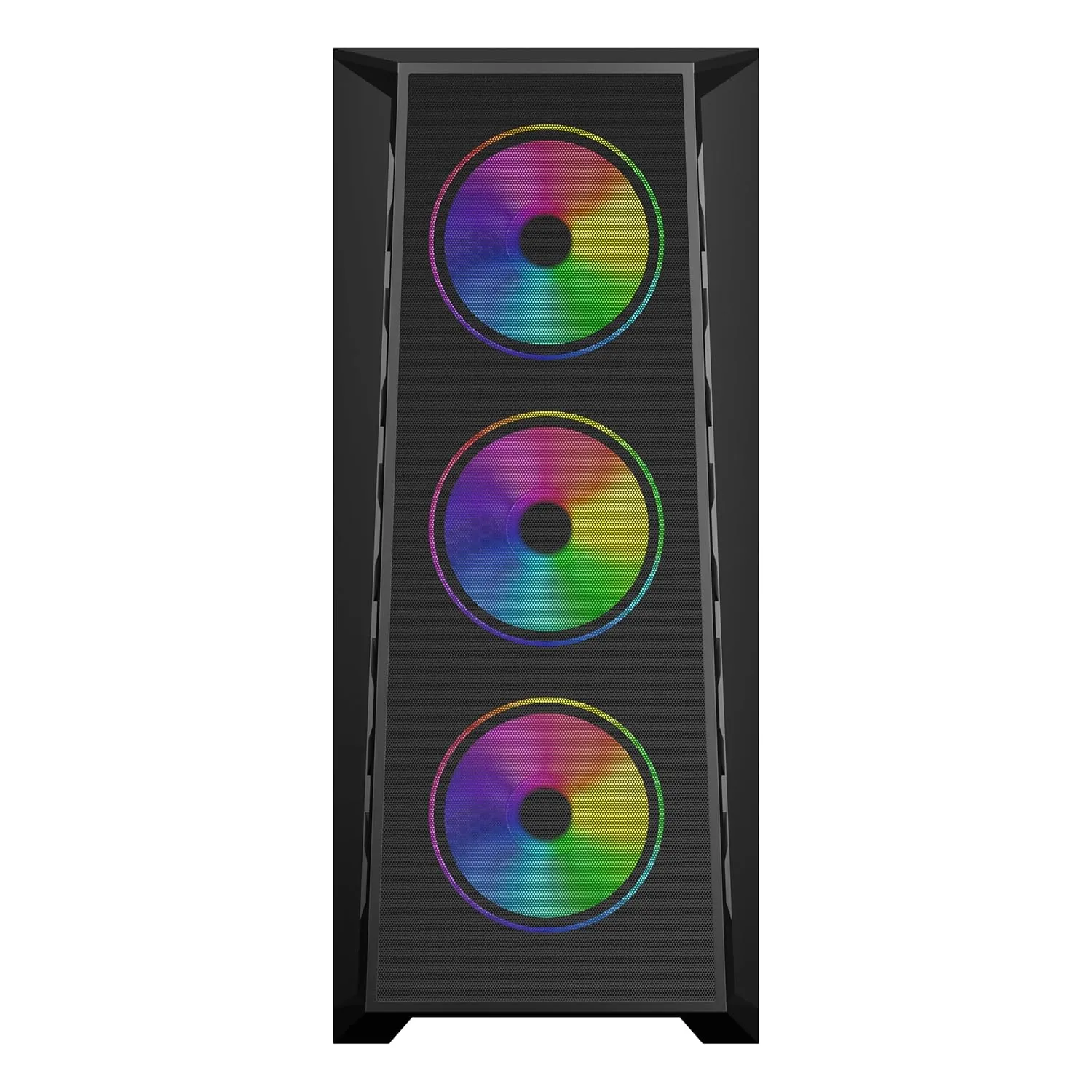 ICEMASTER Frosty Computer Case/Gaming Cabinet| Supports ATX, Micro-ATX, ITX, Motherboard | Pre- Installed 4 x 120mm ARGB Fans (Black) overview 1