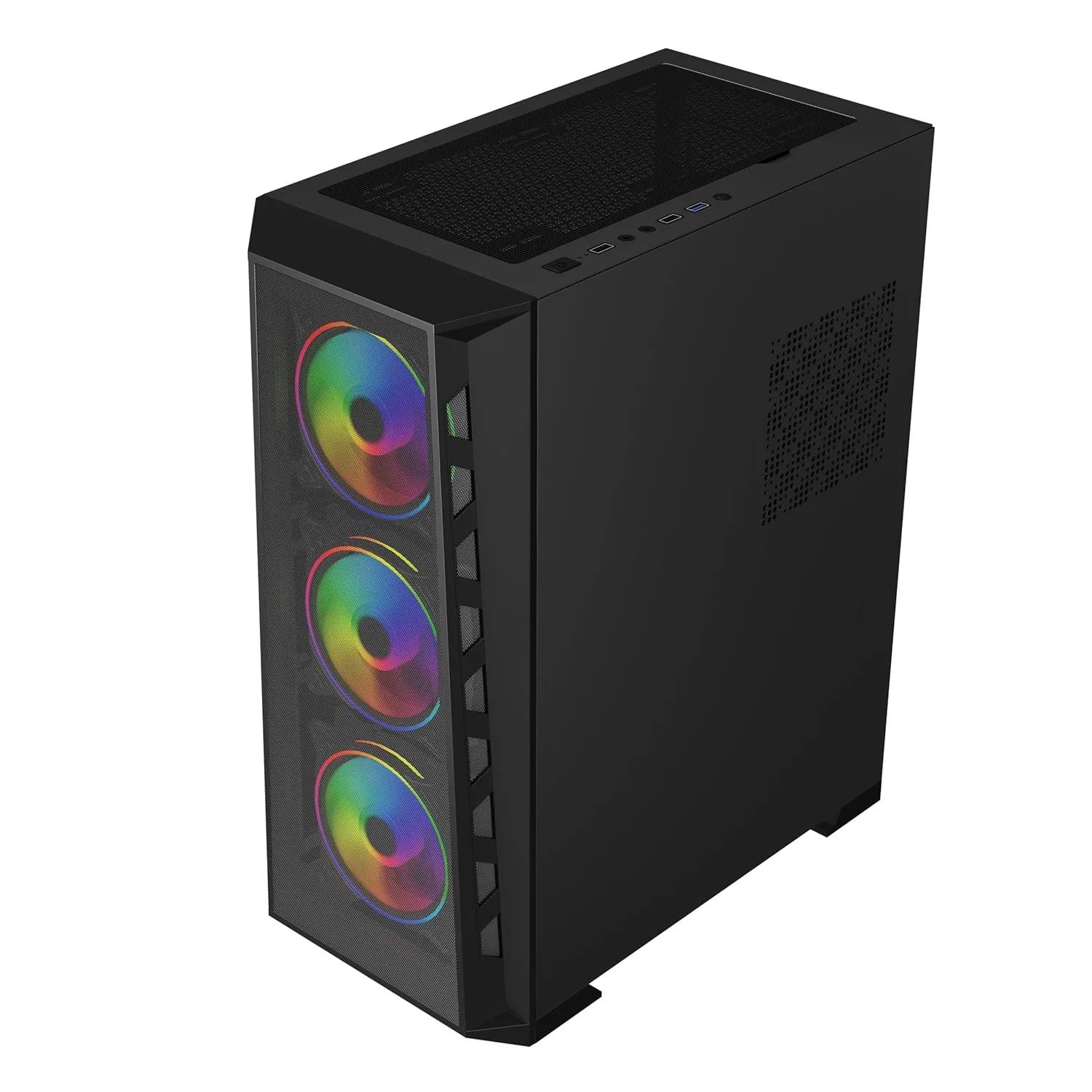 ICEMASTER Frosty Computer Case/Gaming Cabinet| Supports ATX, Micro-ATX, ITX, Motherboard | Pre- Installed 4 x 120mm ARGB Fans (Black) overview 2