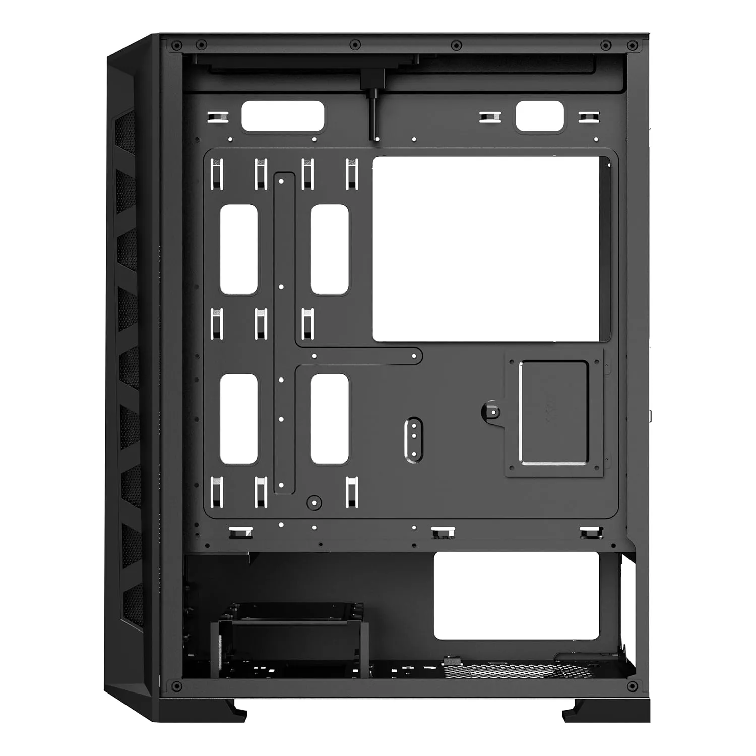 ICEMASTER Frosty Computer Case/Gaming Cabinet| Supports ATX, Micro-ATX, ITX, Motherboard | Pre- Installed 4 x 120mm ARGB Fans (Black) overview 4