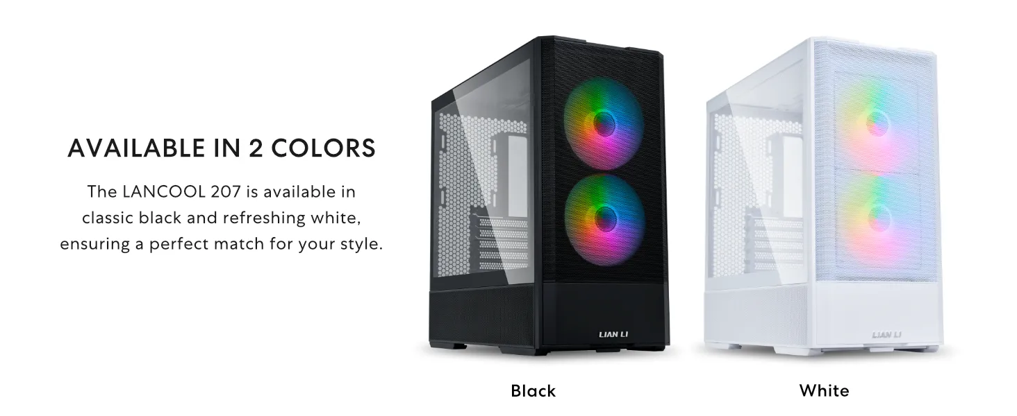 LIAN LI LANCOOL 207 Compact ATX RGB Gaming Cabinet (Black) overview 1