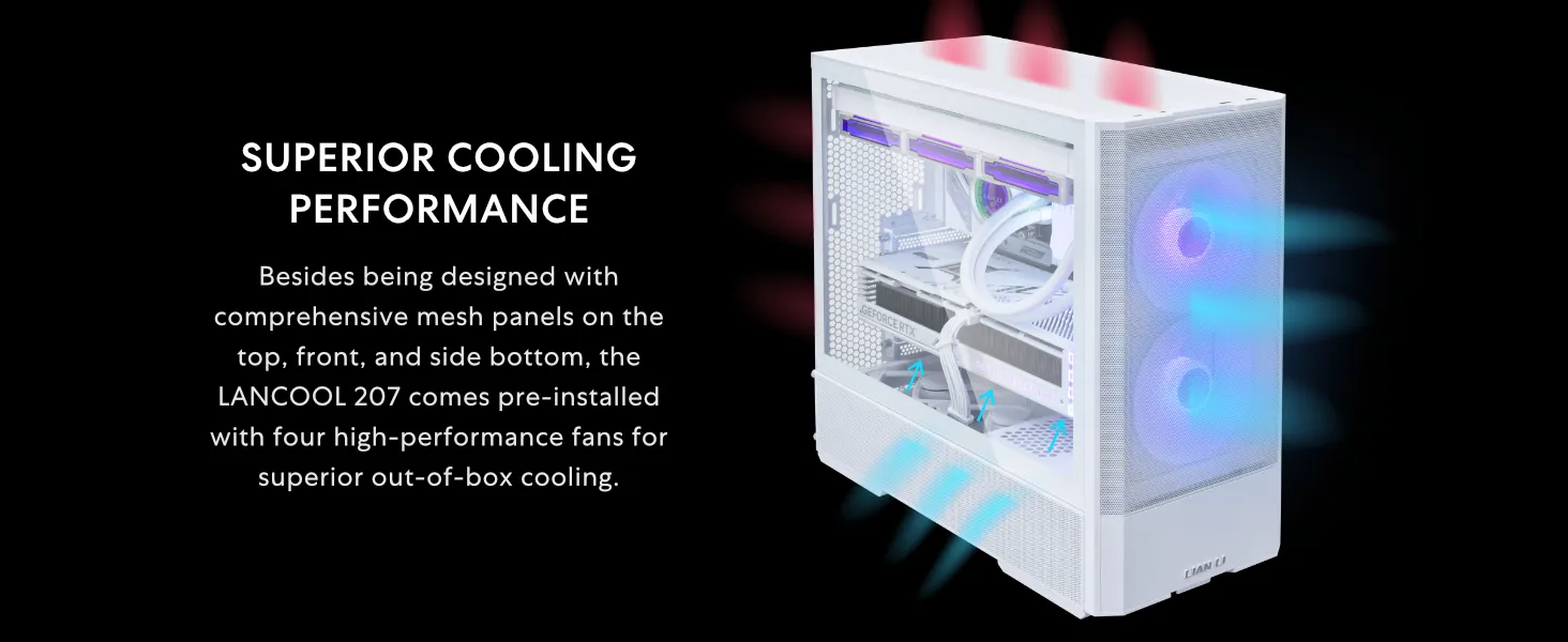 LIAN LI LANCOOL 207 Compact ATX RGB Gaming Cabinet (Black) overview 7