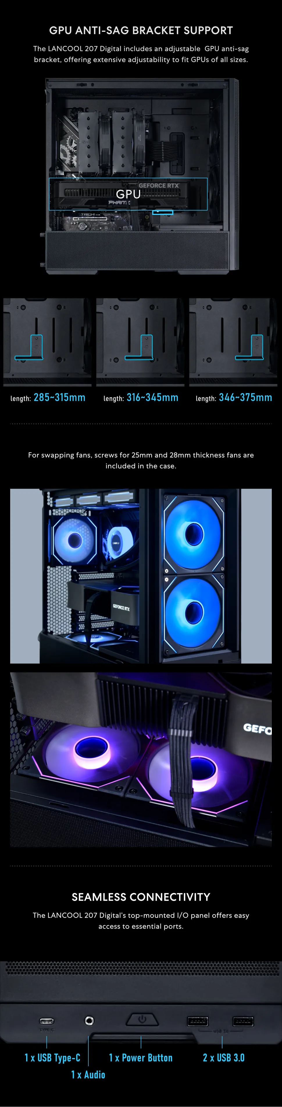 Lian Li Lancool 207 Digital ATX Cabinet (Black) overview 7