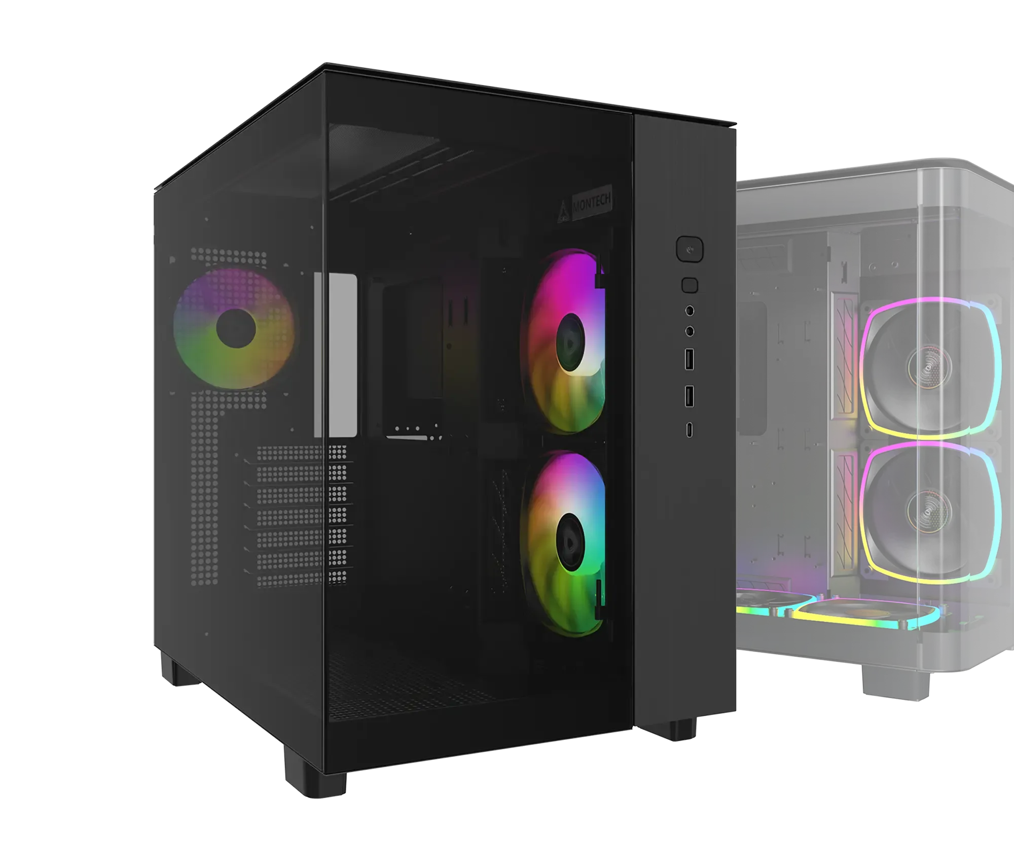 MONTECH King 65 Pro ARGB ATX Mid Tower White Case overview 1