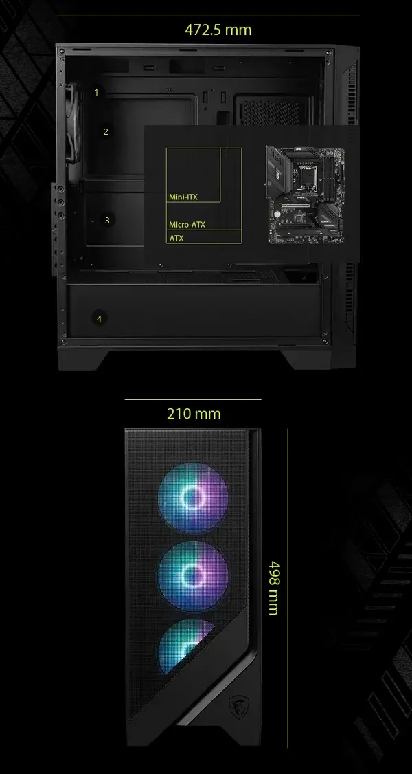 MSI MAG Forge 320R Airflow Premium Gaming PC Case overview 4