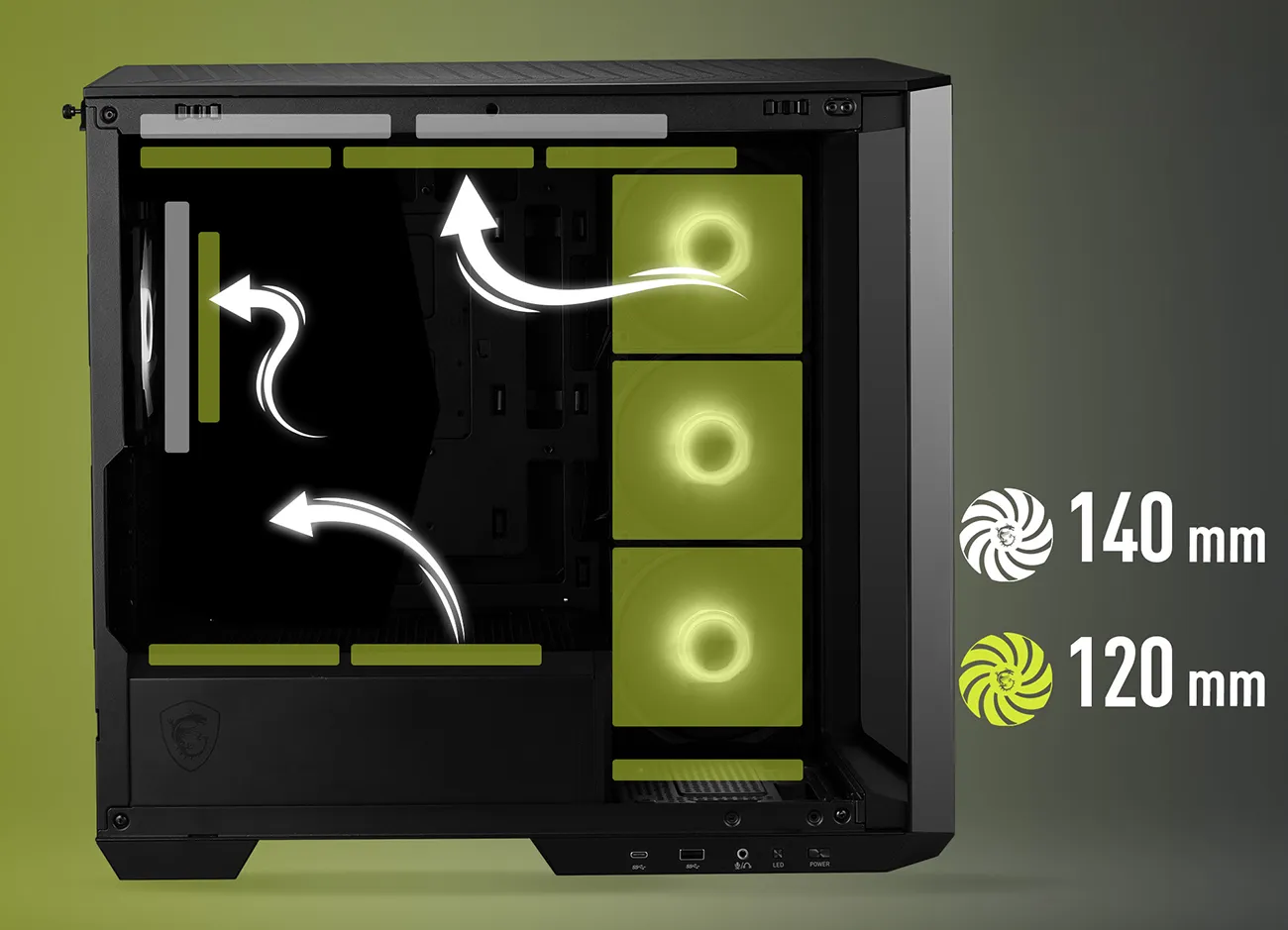 MSI MAG PANO M100R PZ Black mATX Cabinet overview 4
