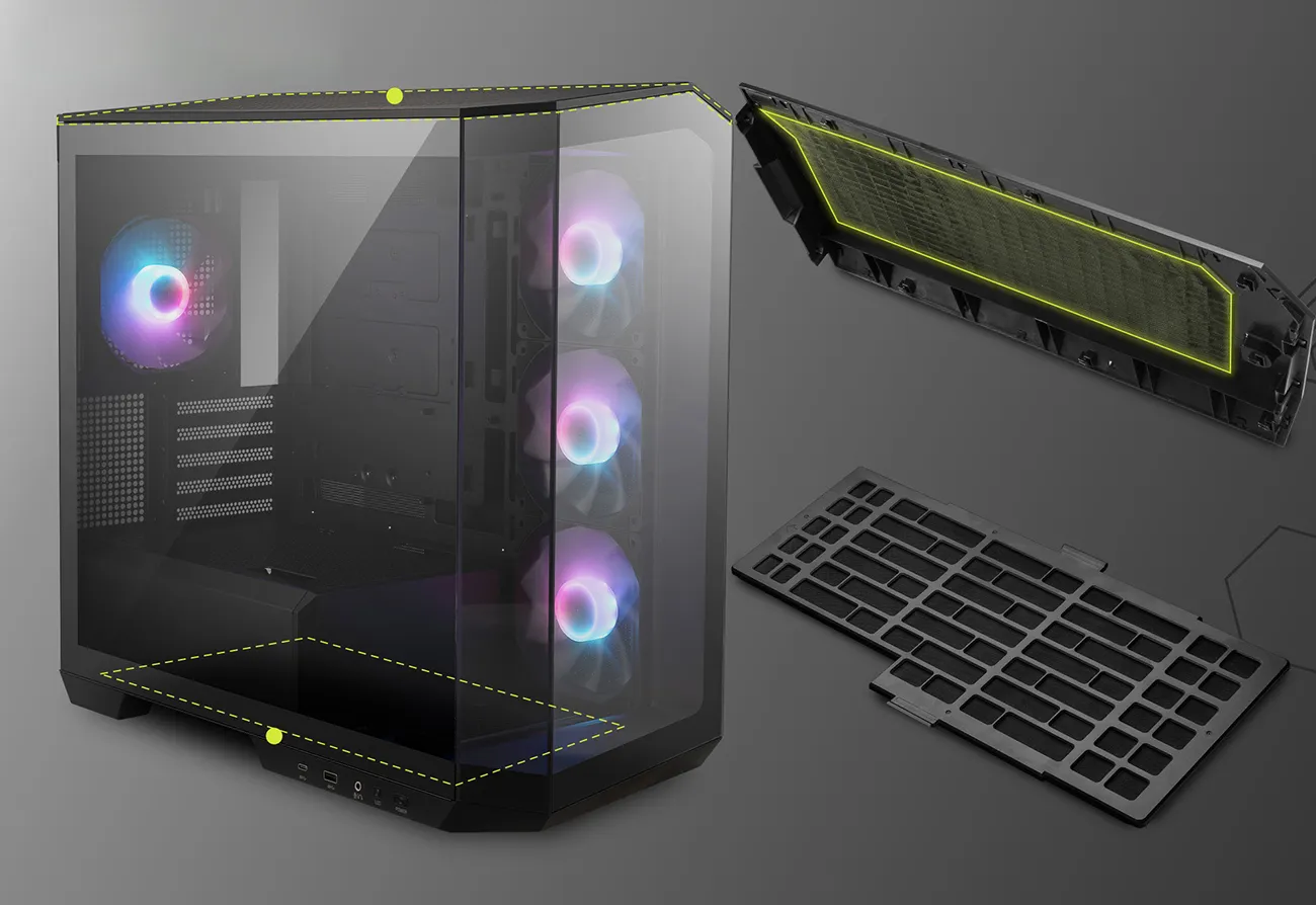 MSI MAG PANO M100R PZ Black mATX Cabinet overview 8