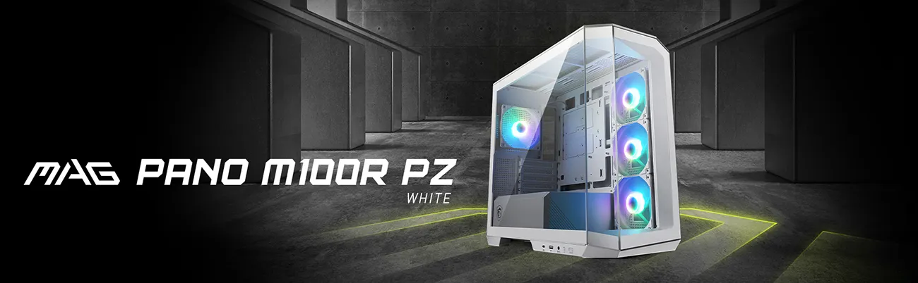MSI MAG PANO M100R PZ White mATX Cabinet overview 1