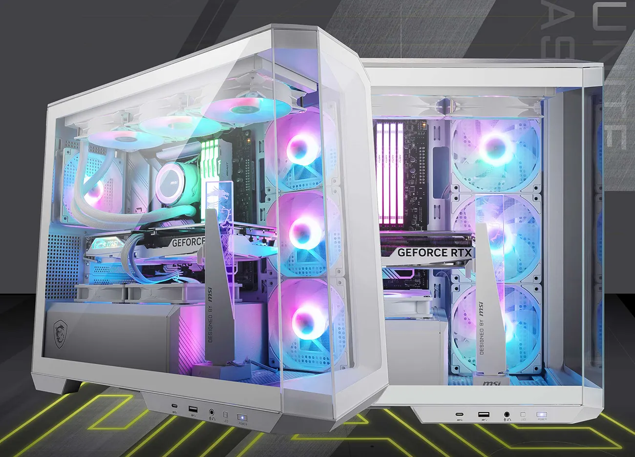 MSI MAG PANO M100R PZ White mATX Cabinet overview 2