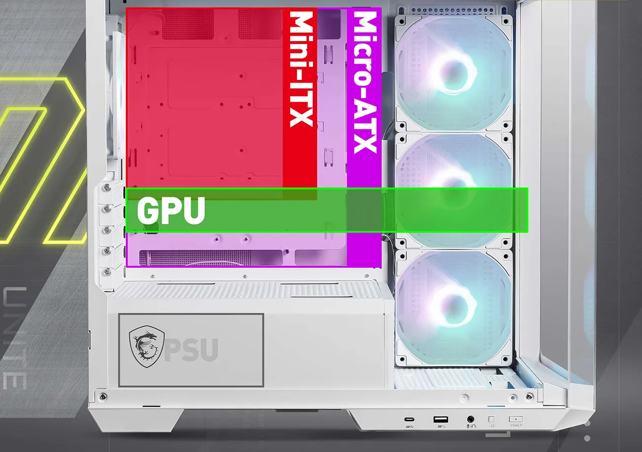 MSI MAG PANO M100R PZ White mATX Cabinet overview 3