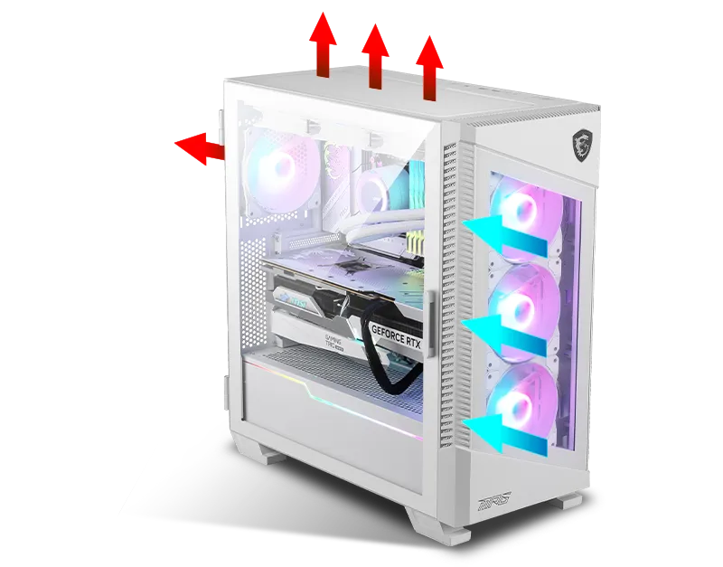 MSI MPG VELOX 100R (ATX) Cabinet (White) overview 2