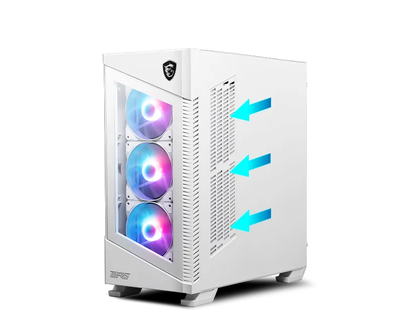 MSI MPG VELOX 100R (ATX) Cabinet (White) overview 3