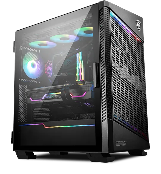 MSI MPG Velox 100P Airflow ARGB (ATX) Mid Tower Cabinet (Black) overview 1