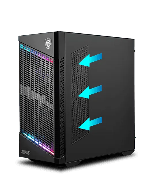 MSI MPG Velox 100P Airflow ARGB (ATX) Mid Tower Cabinet (Black) overview 3