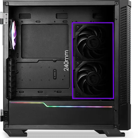 MSI MPG Velox 100P Airflow ARGB (ATX) Mid Tower Cabinet (Black) overview 4