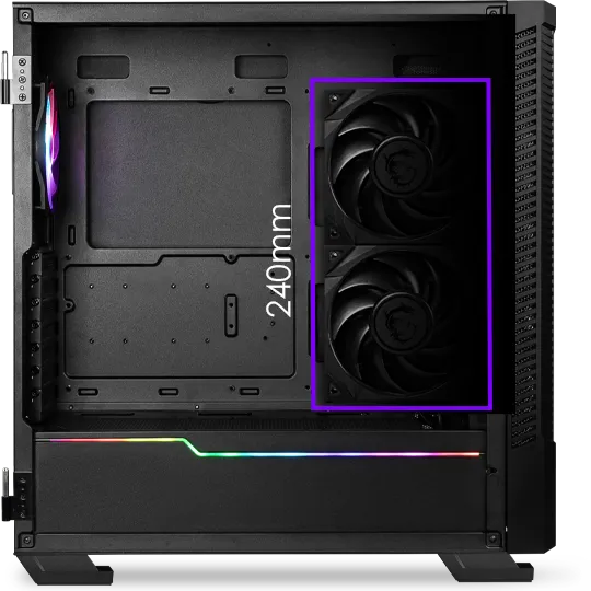 MSI MPG Velox 100P Airflow ARGB (ATX) Mid Tower Cabinet (Black) overview 5