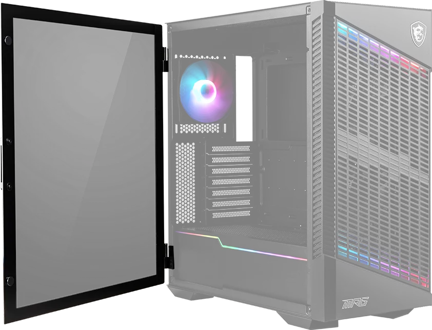 MSI MPG Velox 100P Airflow ARGB (ATX) Mid Tower Cabinet (Black) overview 7
