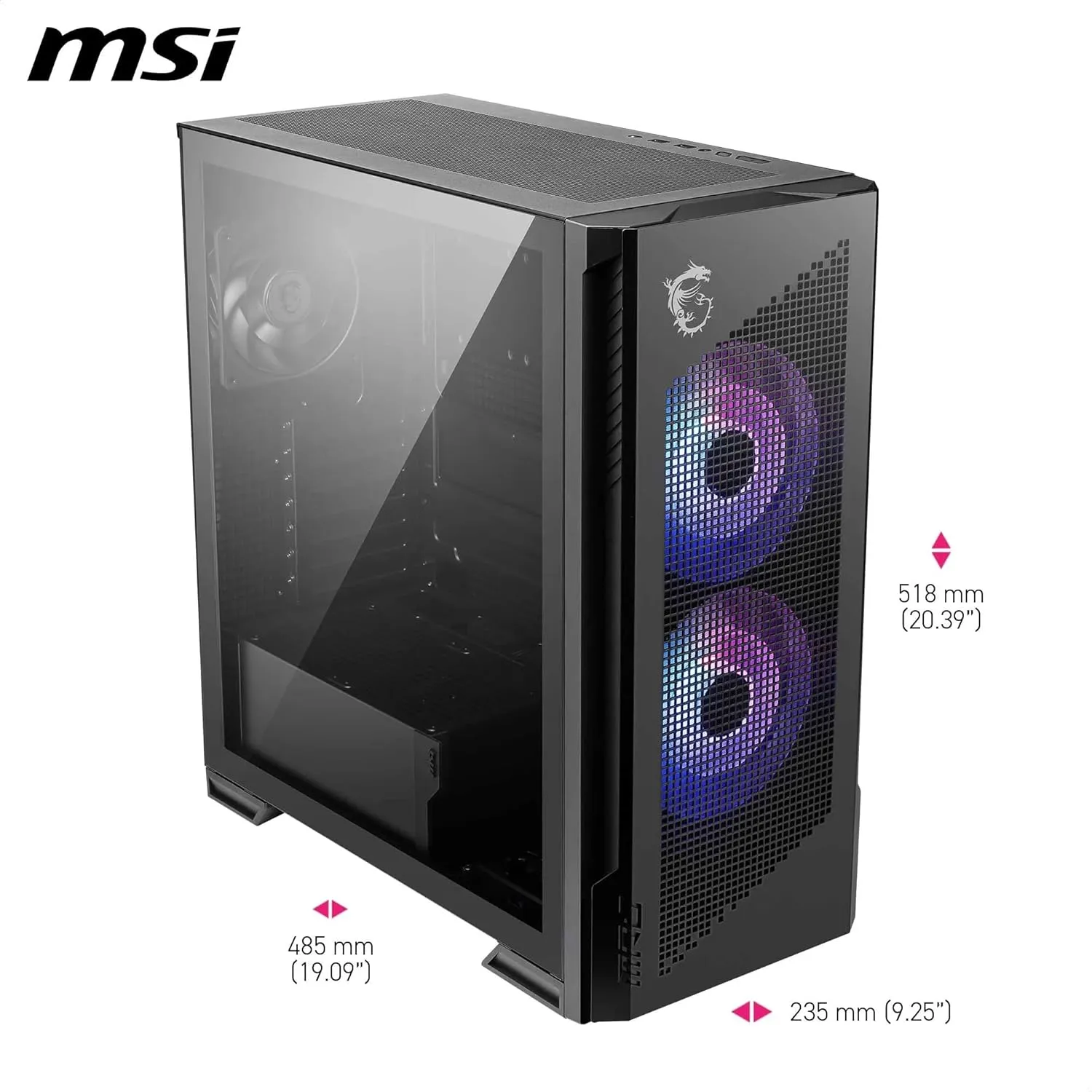 MSI MPG Velox 300R Airflow PZ ARGB E-ATX Mid Tower Case (Black) overview 2