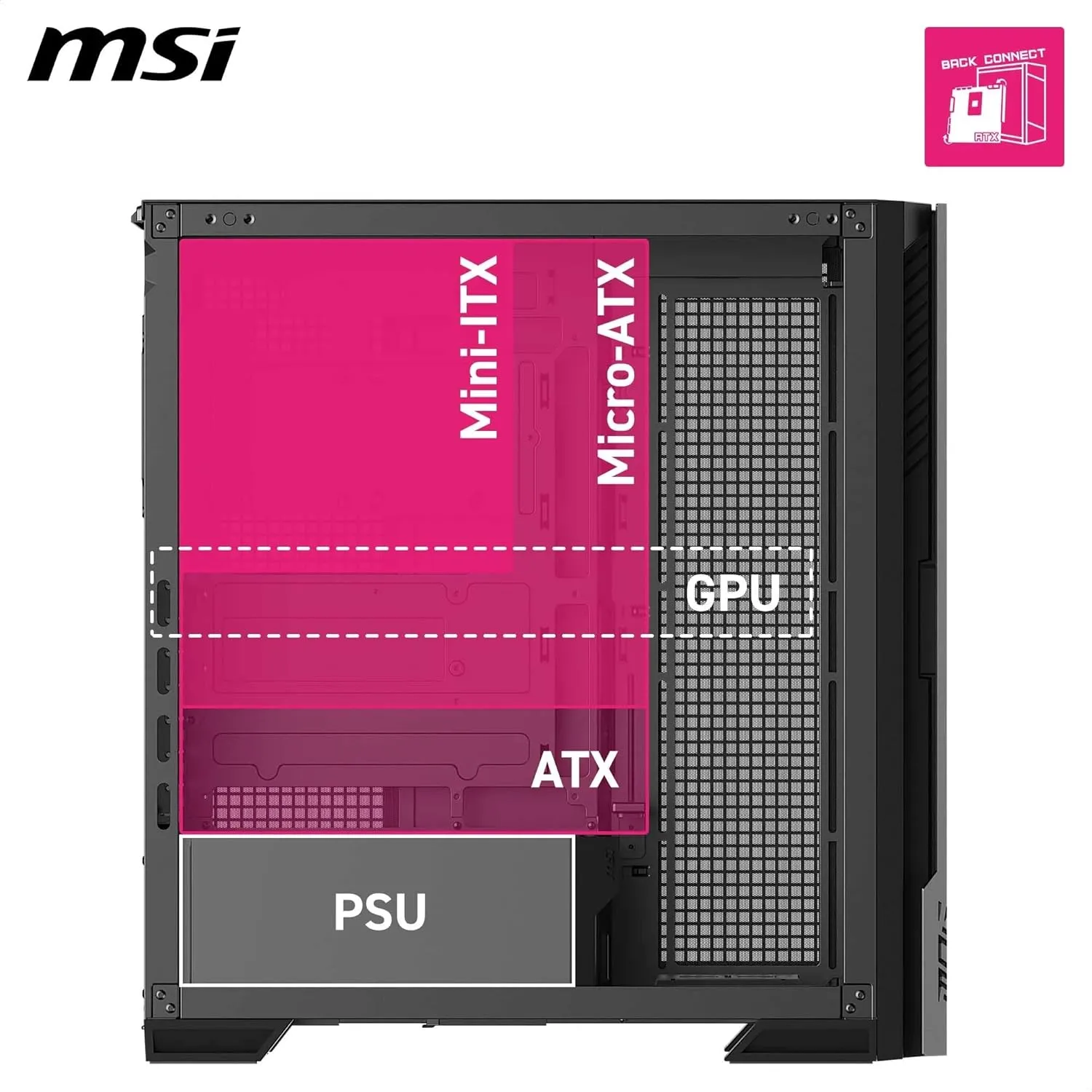 MSI MPG Velox 300R Airflow PZ ARGB E-ATX Mid Tower Case (Black) overview 4