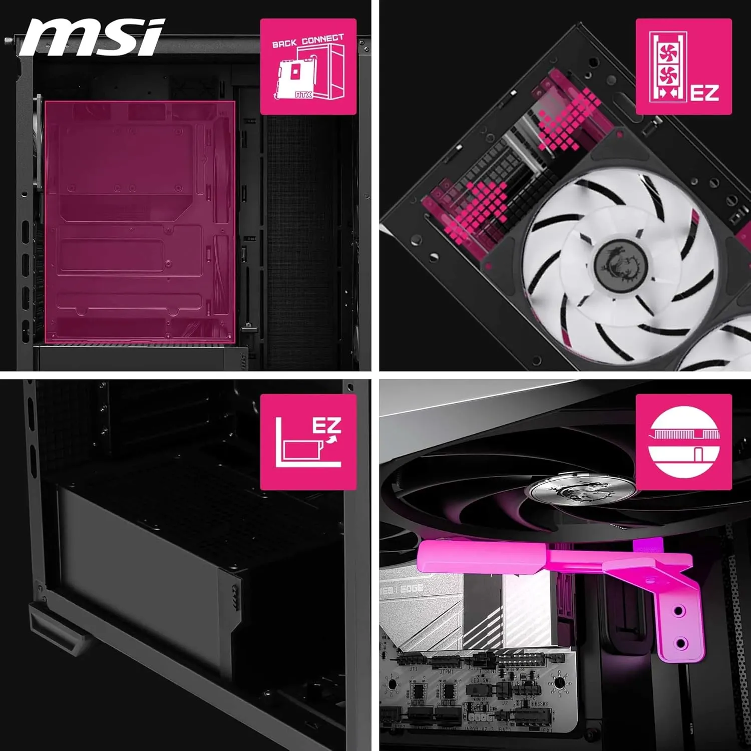 MSI MPG Velox 300R Airflow PZ ARGB E-ATX Mid Tower Case (Black) overview 8