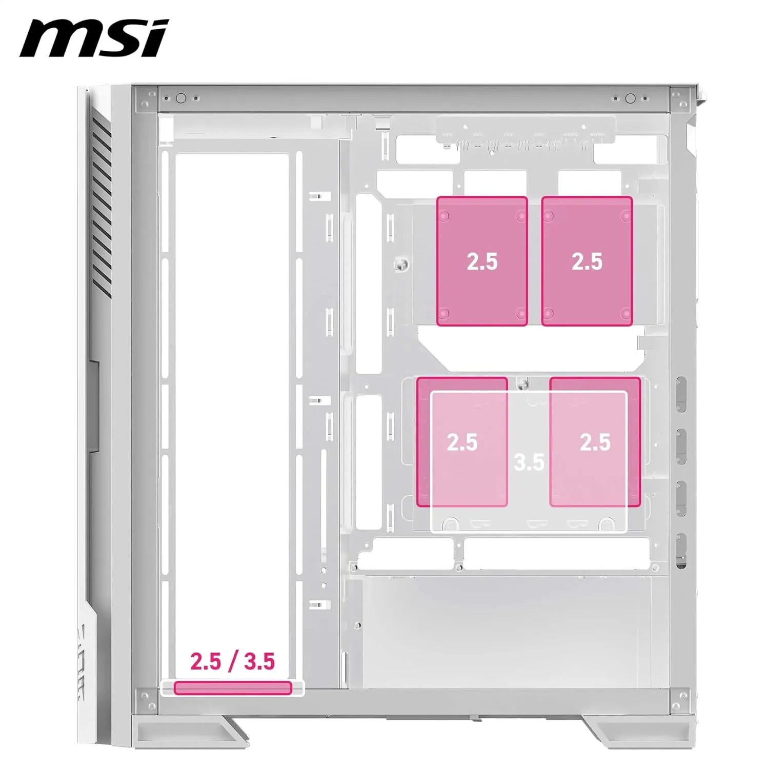 MSI MPG Velox 300R Airflow PZ ARGB E-ATX Mid Tower Case (White) overview 5