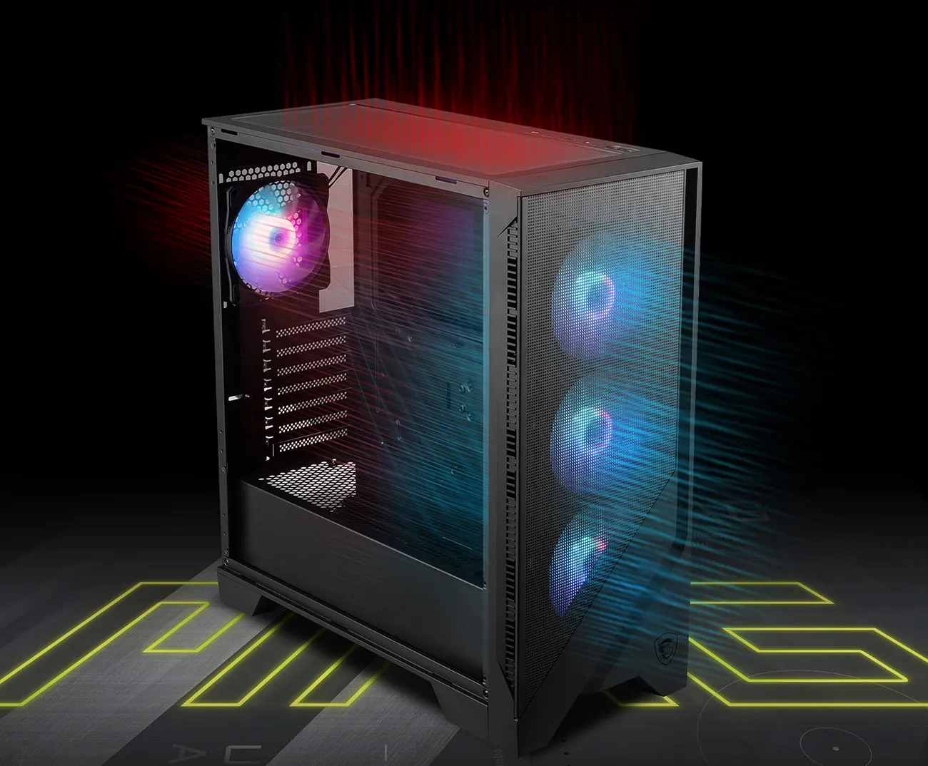 MSI Mag Forge 321R Airflow (ATX) Mid Tower Cabinet (Black) overview 3